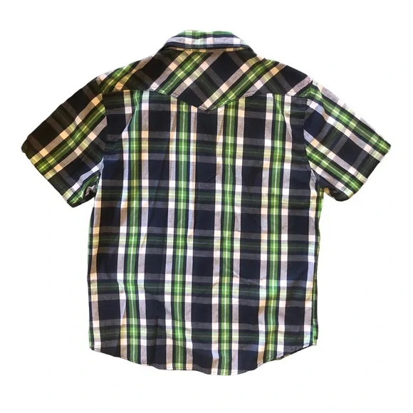 Ditch Plains Green & Blue Plaid Button Down Shirt size Large - Picture 3 of 9